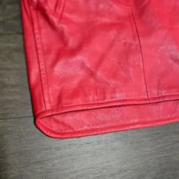 Carven Leather Skirt Red Mini size S - Picture 3 of 8